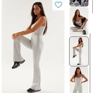 PacSun Light Gray Flared Jumpsuit